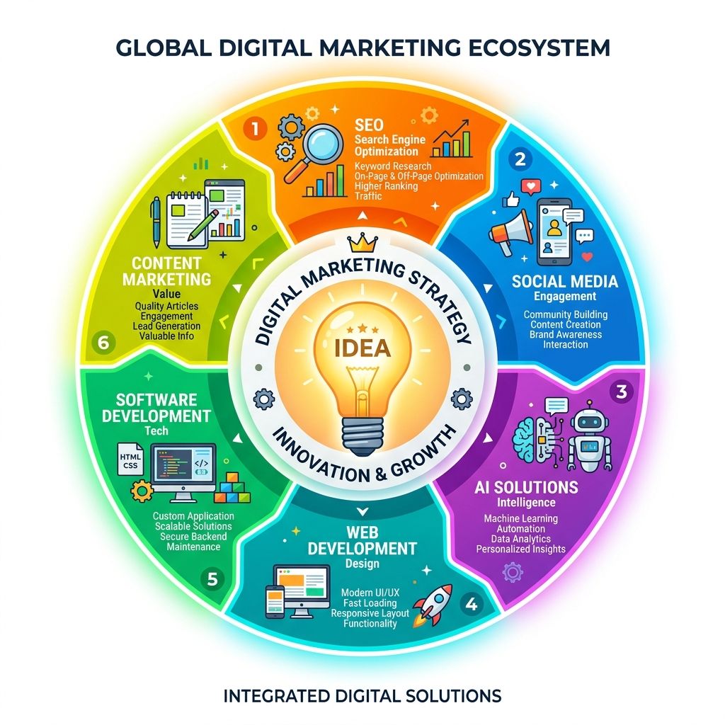 Digital Marketing Strategy Infographic Wheel